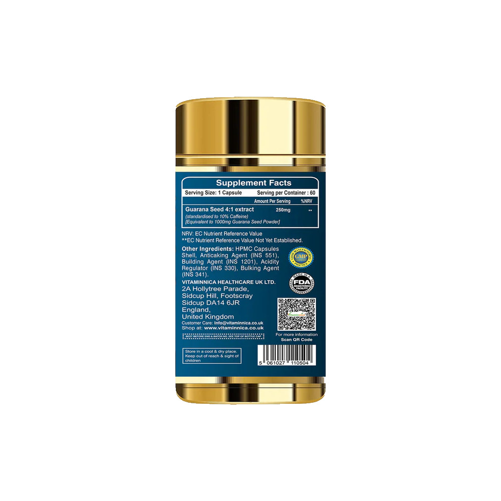 Vitaminnica Guarana Seed Extract- 60 Capsules