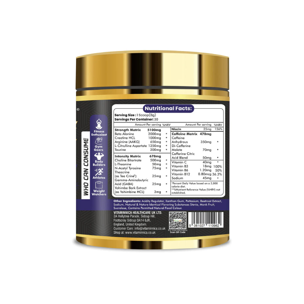 Vitaminnica Battle Zone Pre-workout- 240gms 30 servings