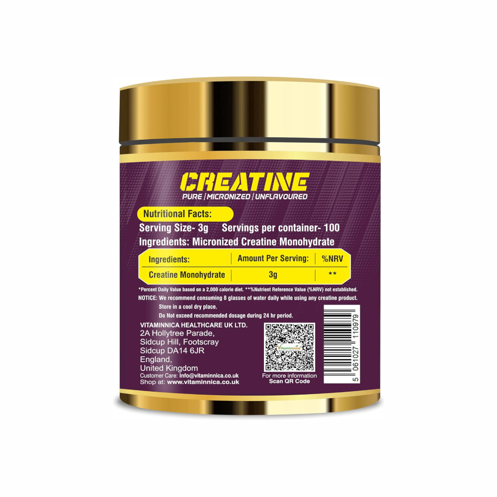 Creatine Monohydrate Powder |100% Pure - 100 Servings, 300g