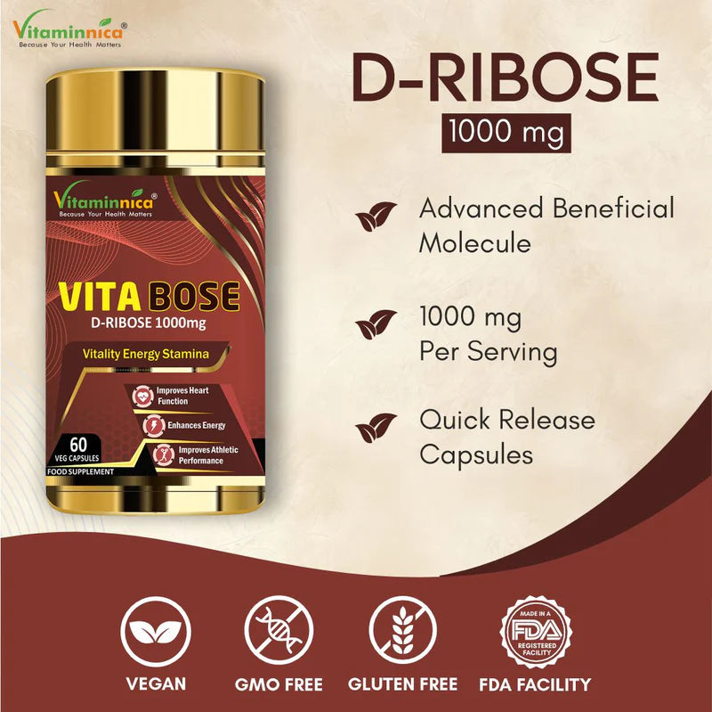 
                  
                    Vitaminnica Vita Bose D-Ribose- 60 Capsules
                  
                