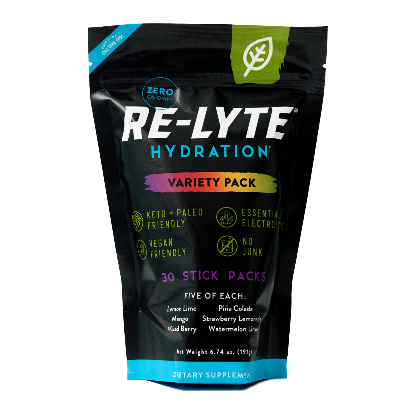 Re-Lyte Hydration Electrolyte Powder Stick Packs / 30 Count Variety Pack