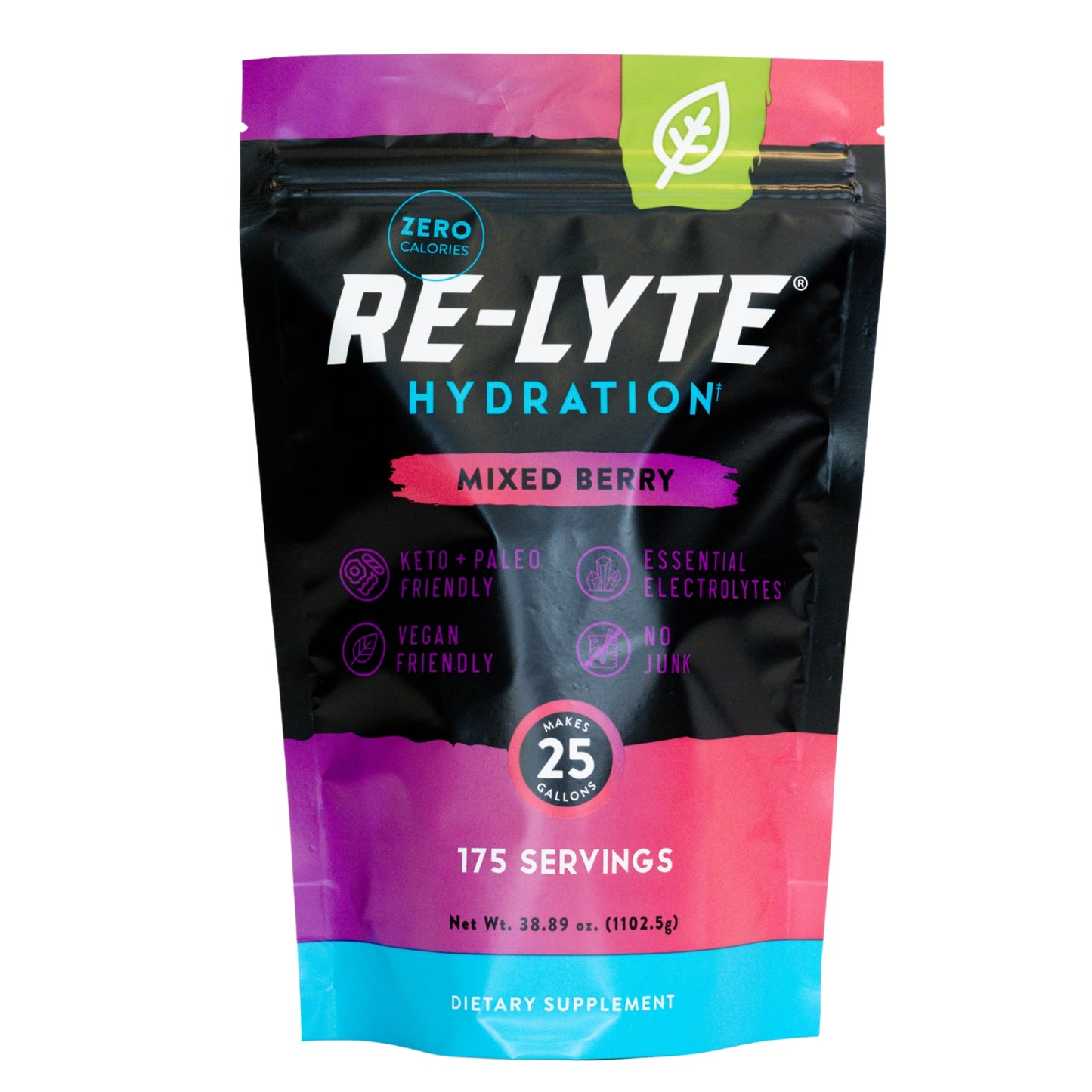 Re-Lyte Hydration Electrolyte Mix | Natural Sugar-Free Hydration Powder 175 Servings