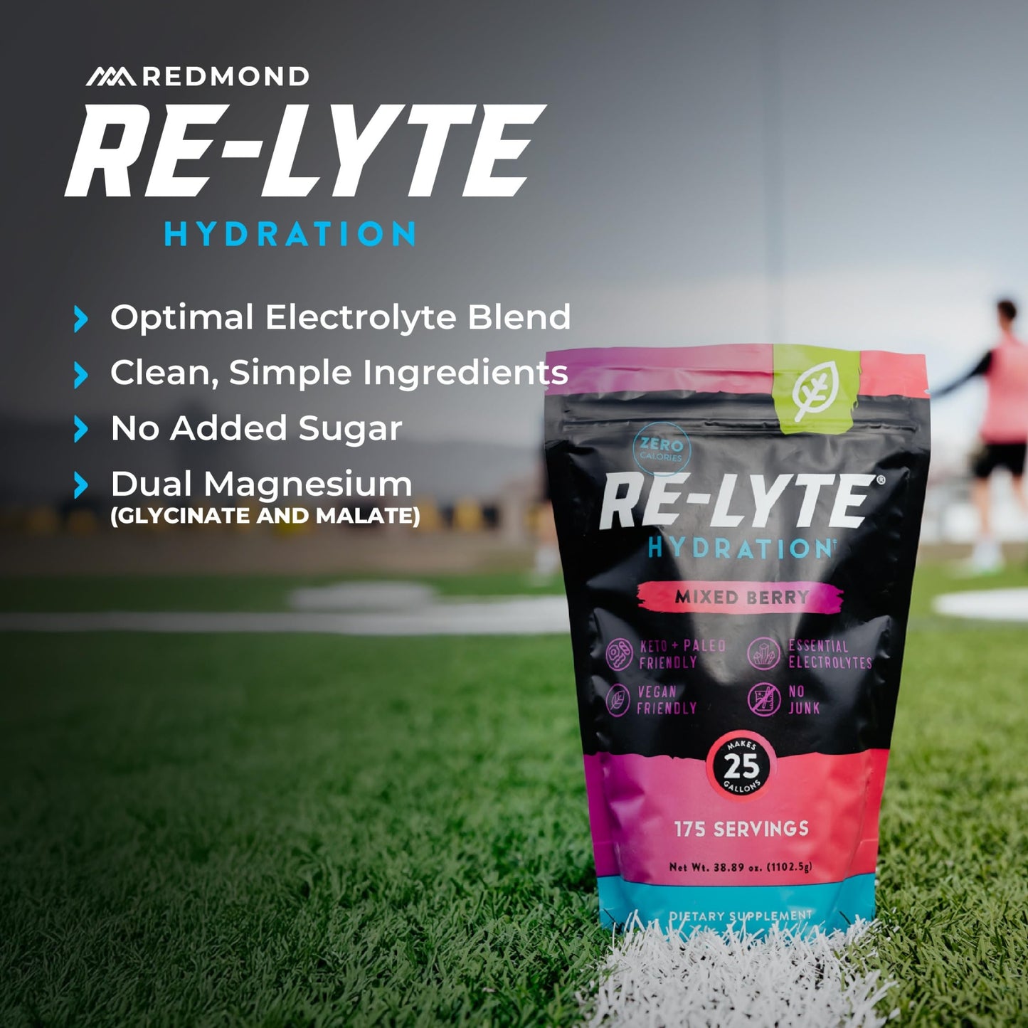 Re-Lyte Hydration Electrolyte Mix | Natural Sugar-Free Hydration Powder 175 Servings