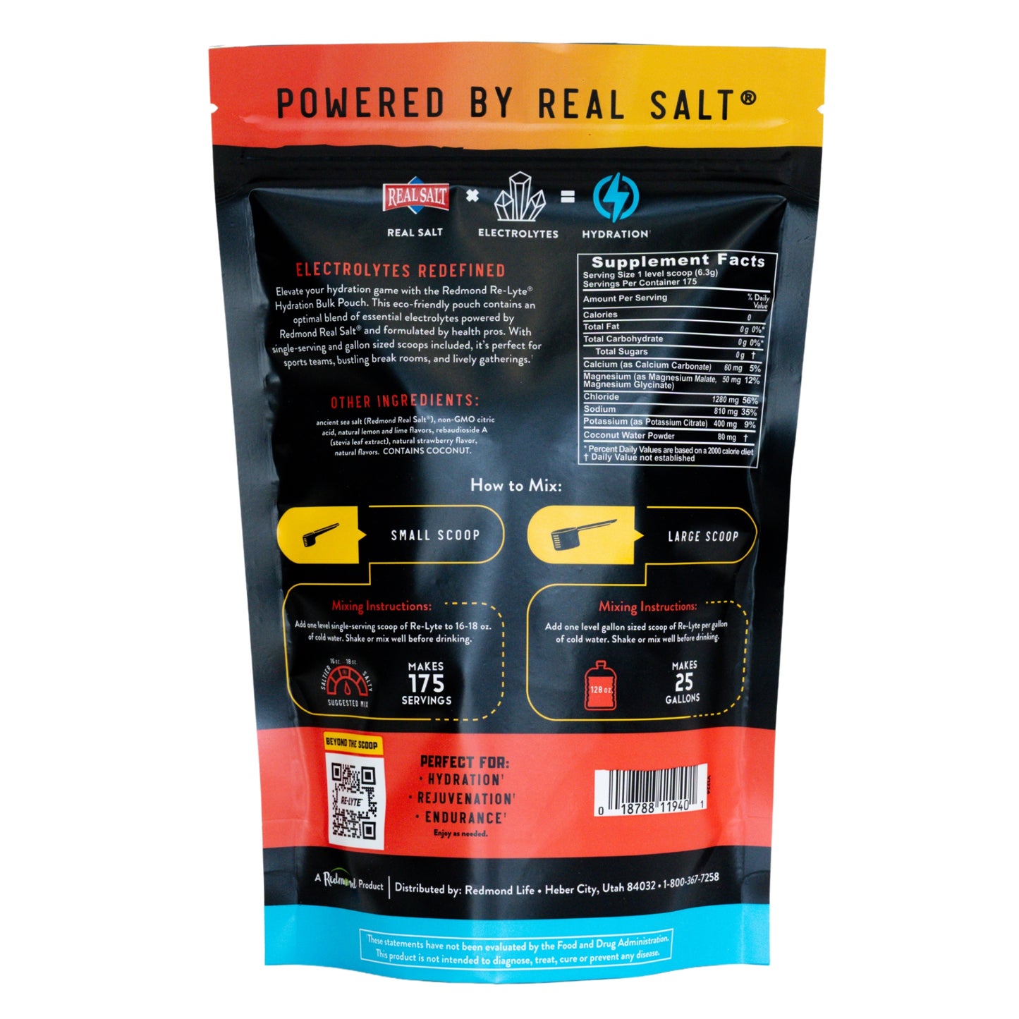 Re-Lyte Hydration Electrolyte Mix | Natural Sugar-Free Hydration Powder 175 Servings