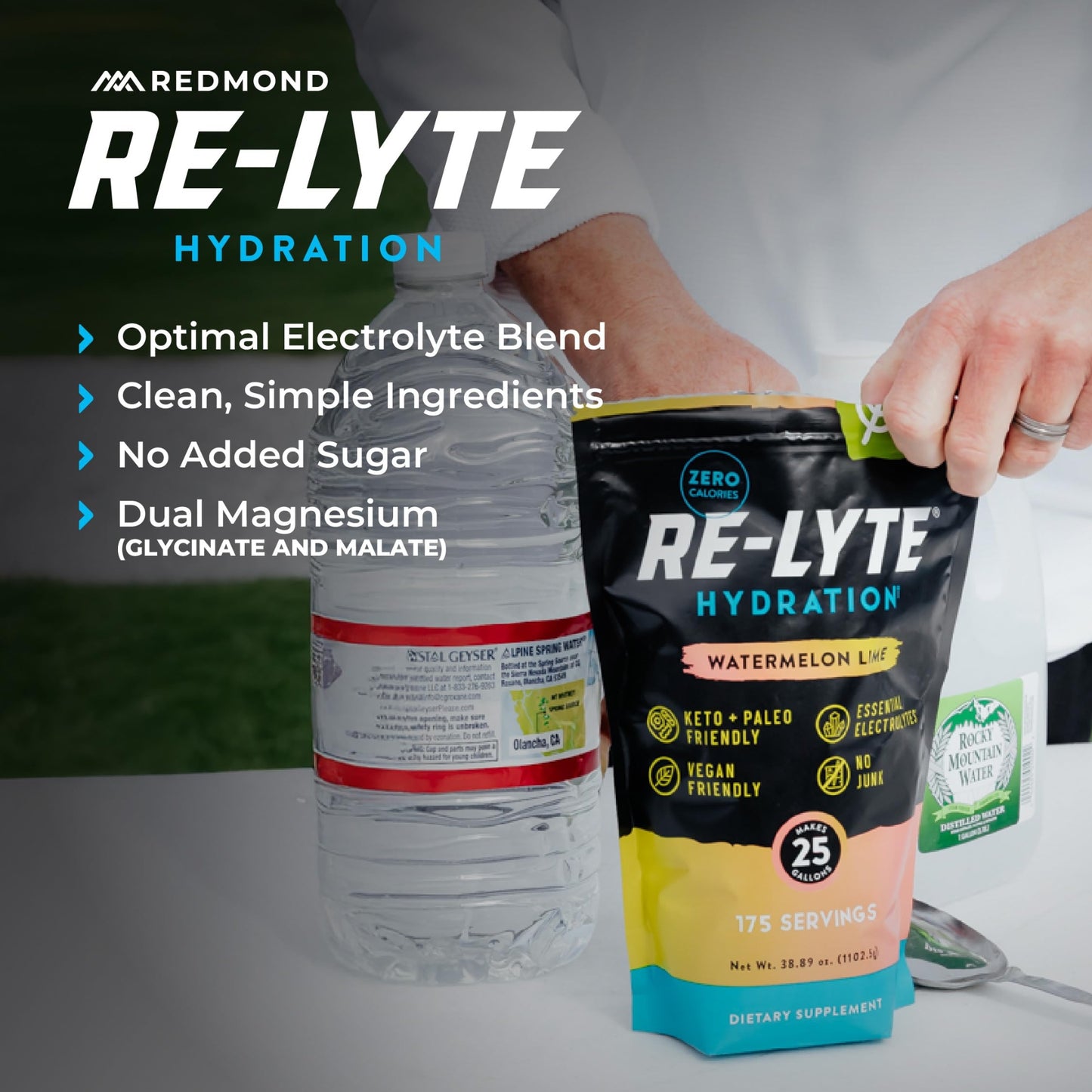Re-Lyte Hydration Electrolyte Mix | Natural Sugar-Free Hydration Powder 175 Servings
