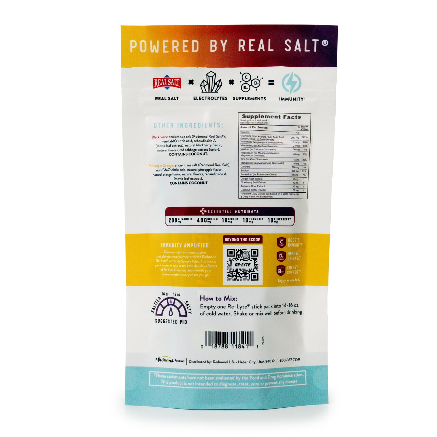 Re-Lyte Immunity Electrolyte Powder Sample Stick Pack