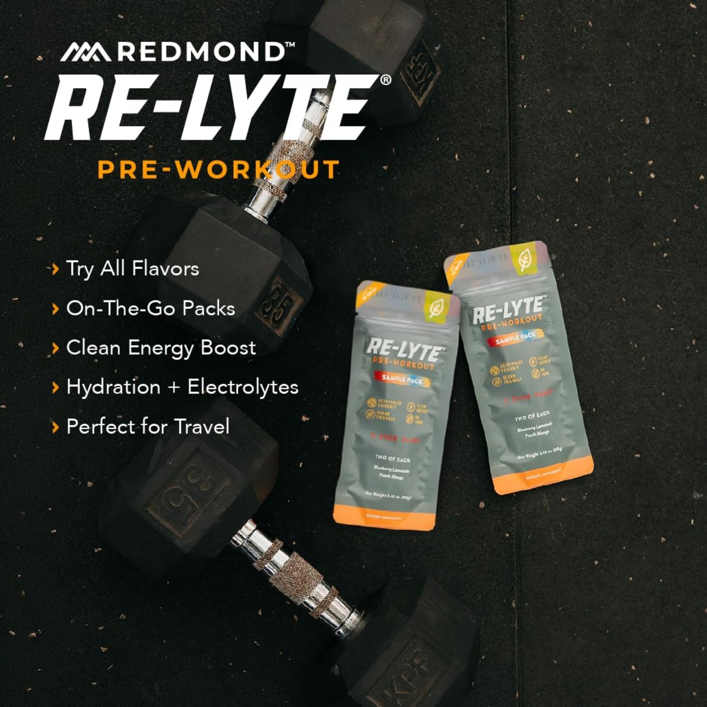 Re-Lyte Pre-Workout Sample Pack (4 ct.)