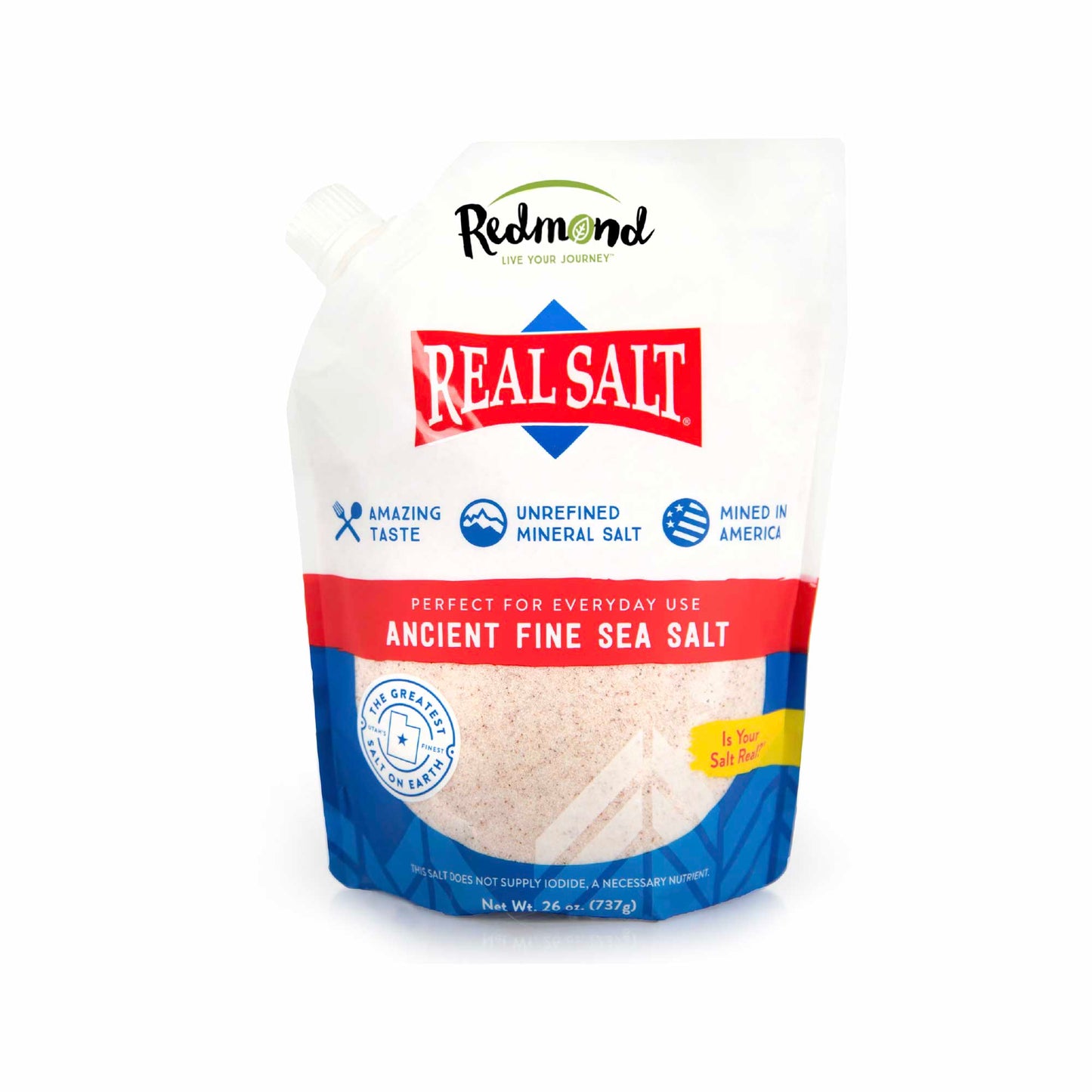 Real Salt Fine Refill Pouch 26oz/737g