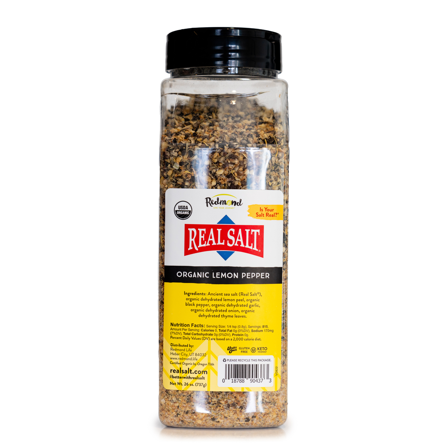 Real Salt Lemon Pepper 26 oz